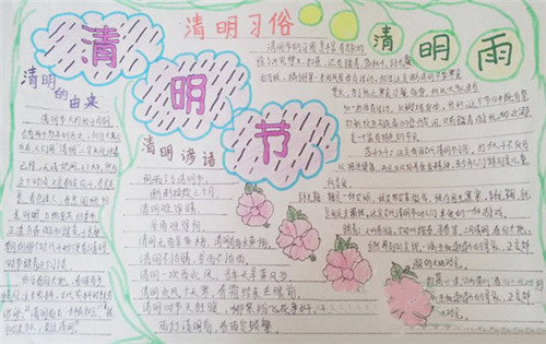 关于幼儿园清明节手抄报简单好画精选最新