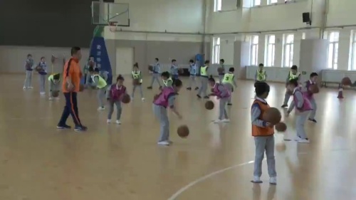 《篮球-原地拍球》优质课教学视频-二年级体育