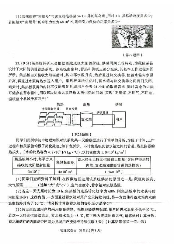 2024年陕西中考物理真题试卷