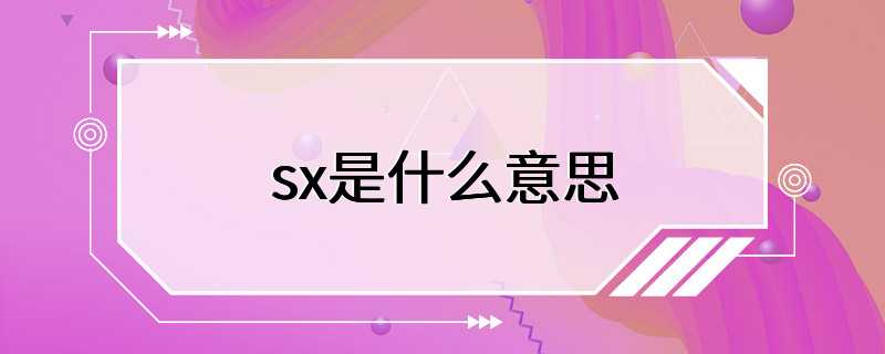 sx是什么意思