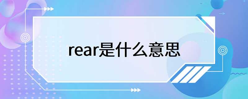 rear是什么意思