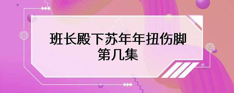 班长殿下苏年年扭伤脚第几集