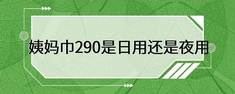 姨妈巾290是日用还是夜用