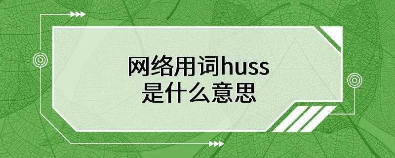 网络用词huss是什么意思