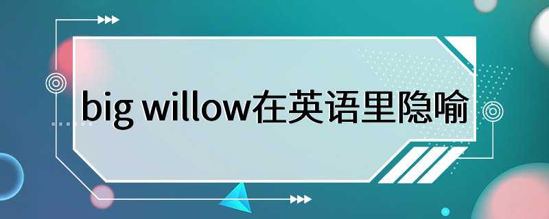 big willow在英语里隐喻