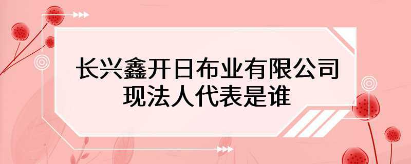 长兴鑫开日布业有限公司现法人代表是谁