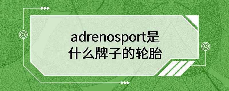 adrenosport是什么牌子的轮胎
