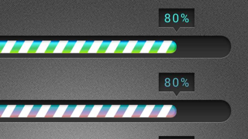 PS鼠绘质感炫彩进度条