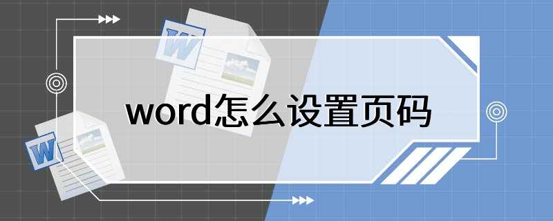 word怎么设置页码