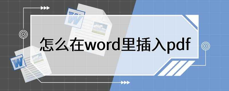 怎么在word里插入pdf