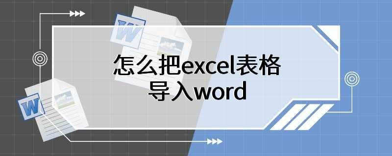 怎么把excel表格导入word