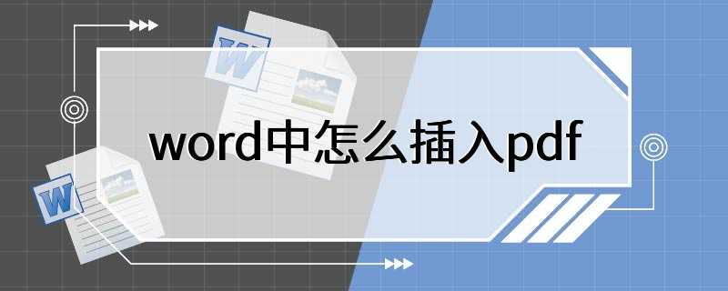 word中怎么插入pdf