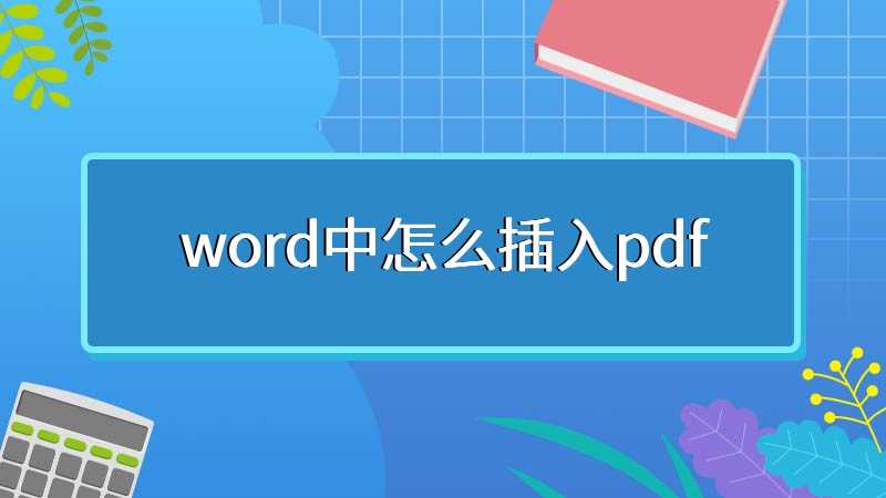 word中怎么插入pdf