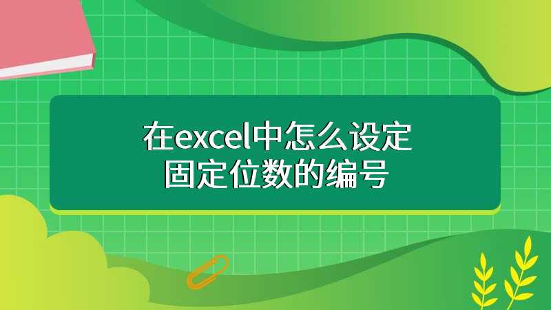 在excel中怎么设定固定位数的编号