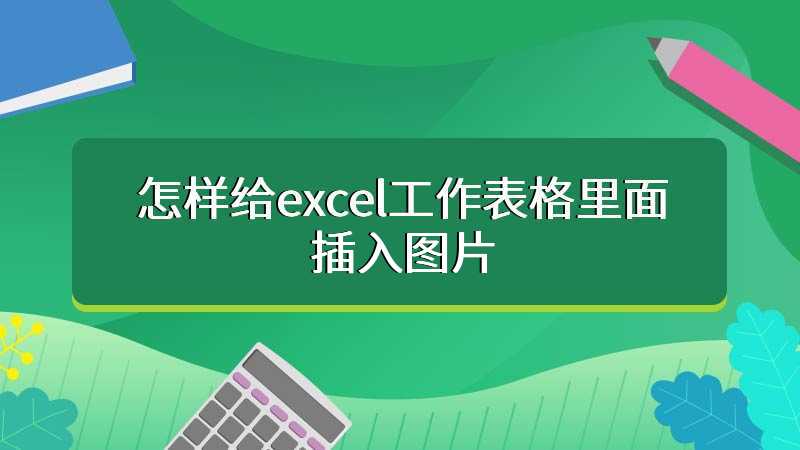 怎样给excel工作表格里面插入图片